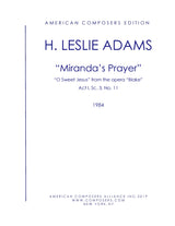H.L. Adams: O Sweet Jesus (Miranda's Prayer)
