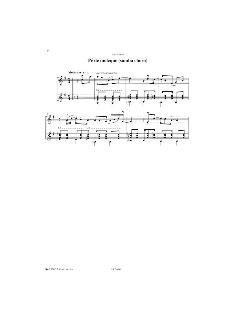 Machado: Musiques populaires brésiliennes (arr. for violin & guitar)