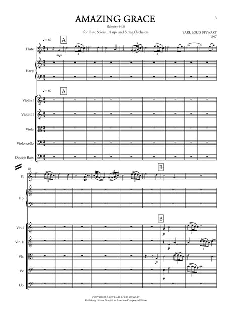 Stewart: Amazing Grace for Flute, Harp, and Strings