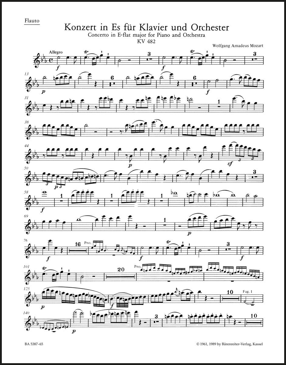 Mozart: Piano Concerto No. 22 in E-flat Major, K. 482 – Ficks Music