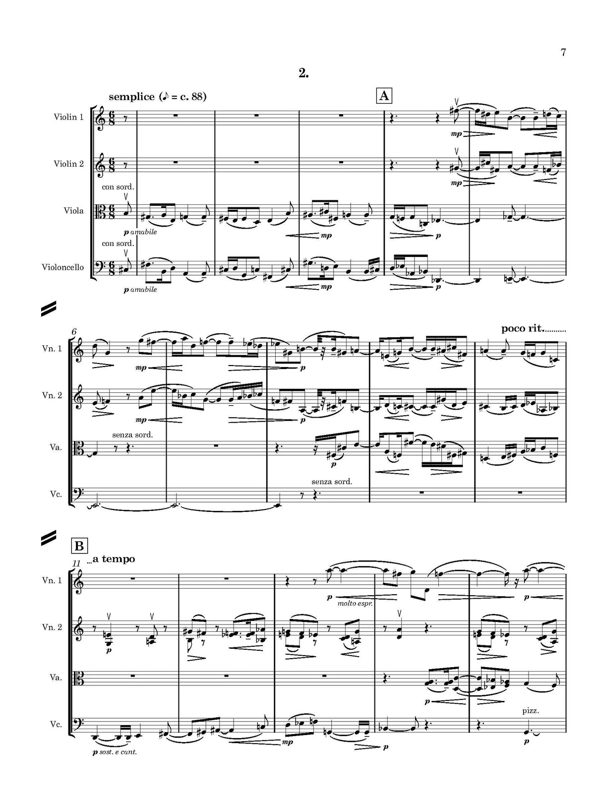R. Stern: String Quartet No. 1