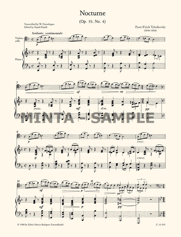 Tchaikovsky: Nocturne, Op. 19, No. 4 (arr. for cello & piano)
