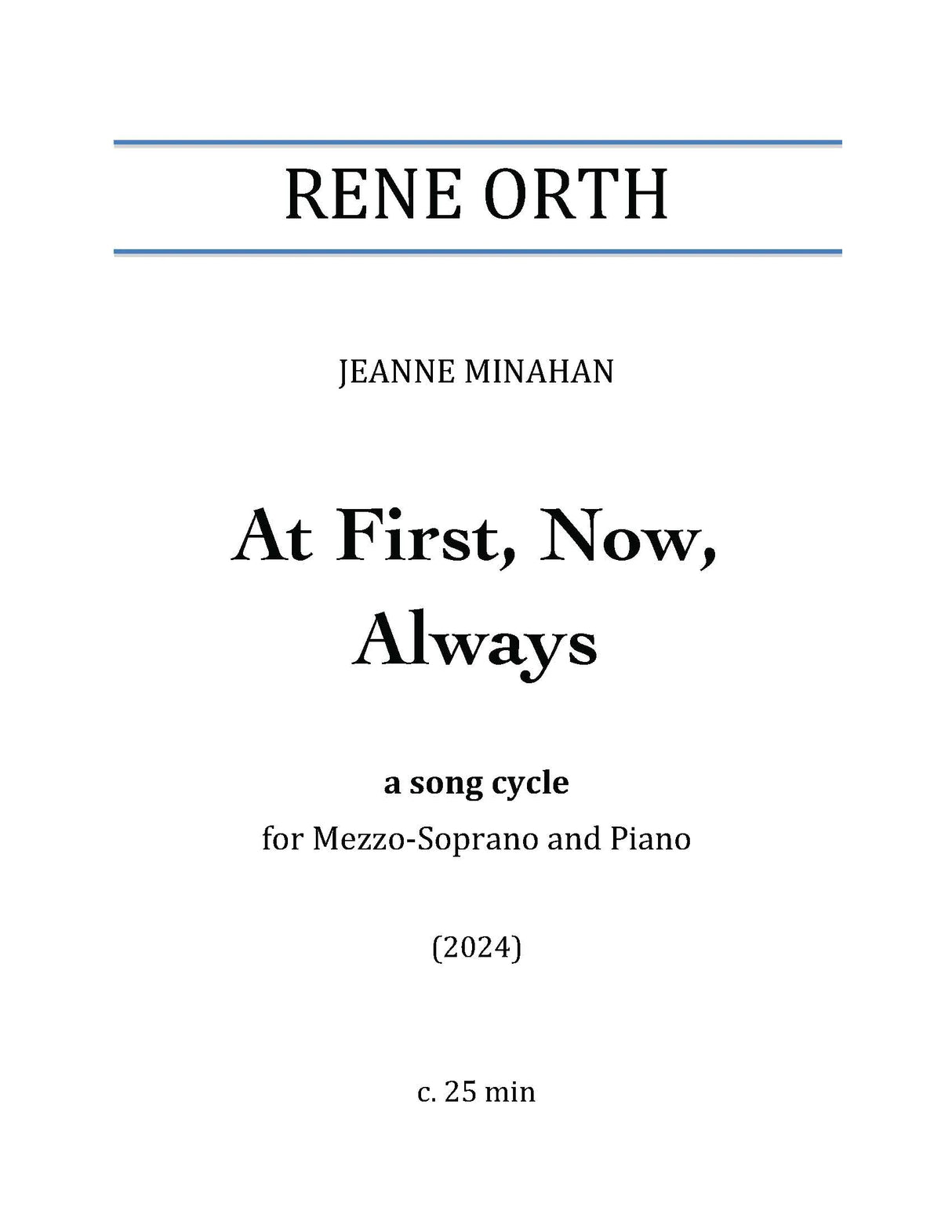 Orth: At First, Now, Always