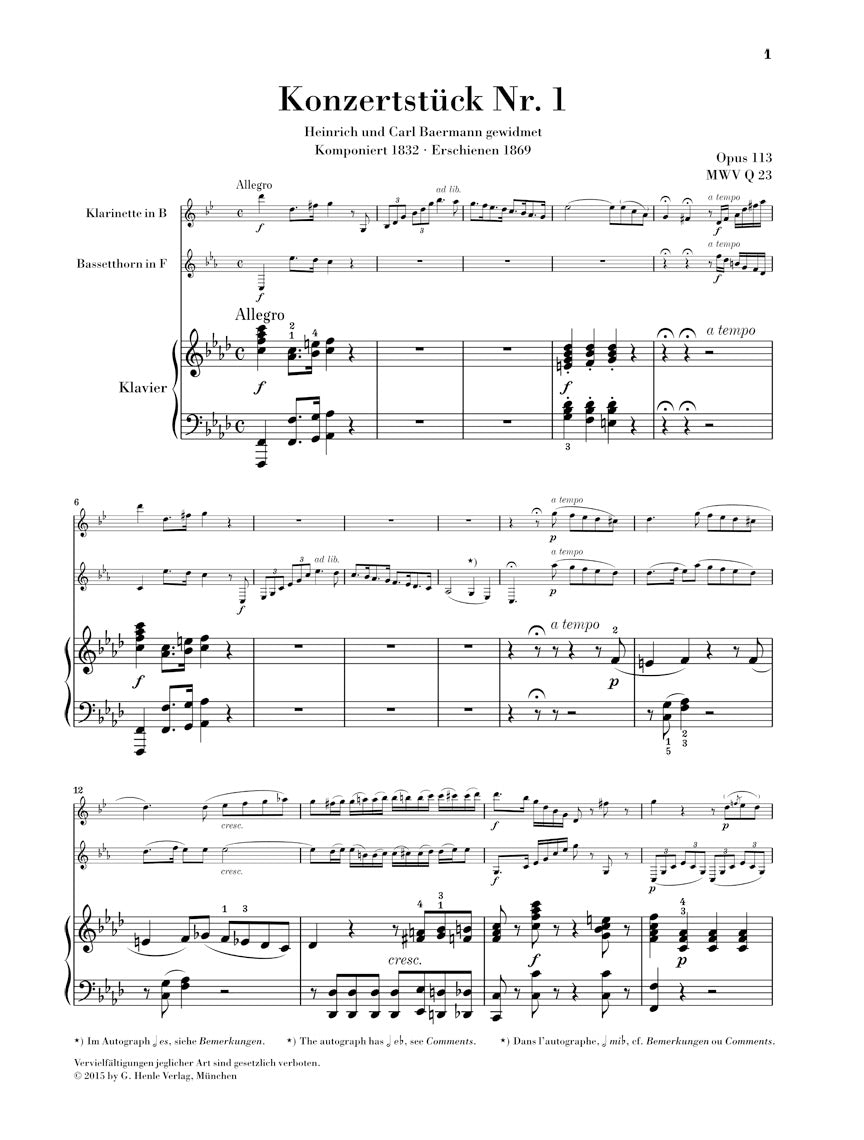 Mendelssohn: Concert Pieces, Opp. 113 and 114 (Version with Piano