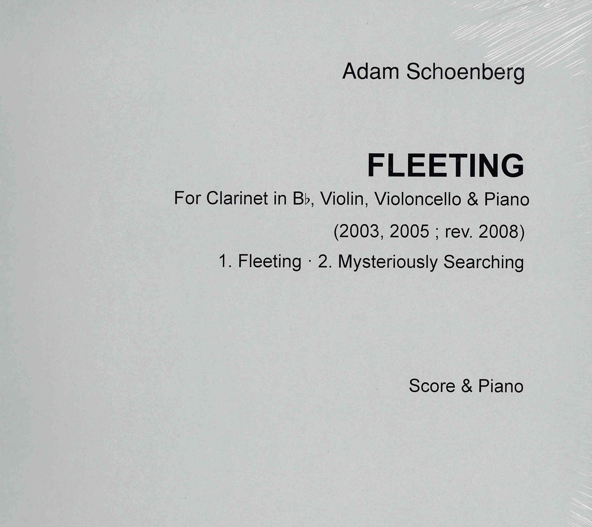 Ad. Schoenberg: Fleeting