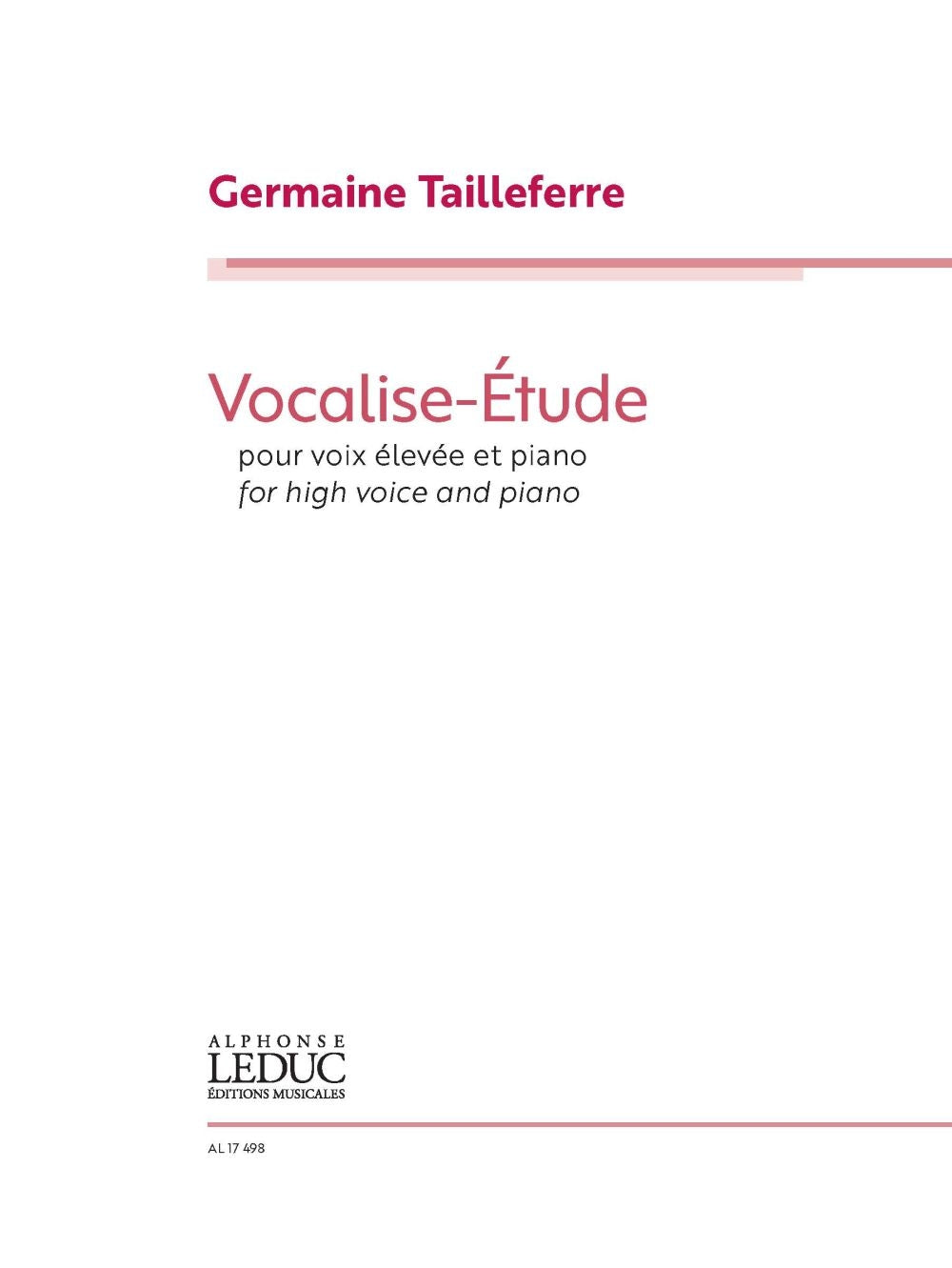 Tailleferre: Vocalise Etude