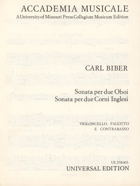 Biber: Sonata No. 1 for 2 Oboes, Sonata No. 2 for 2 English Horns