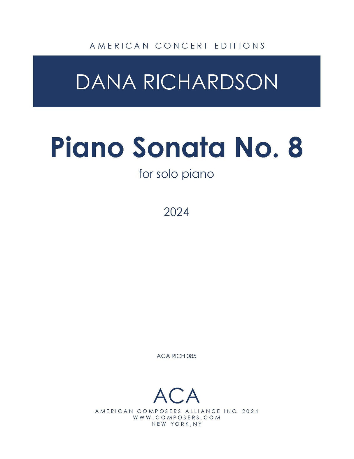 D. Richardson: Piano Sonata No. 8