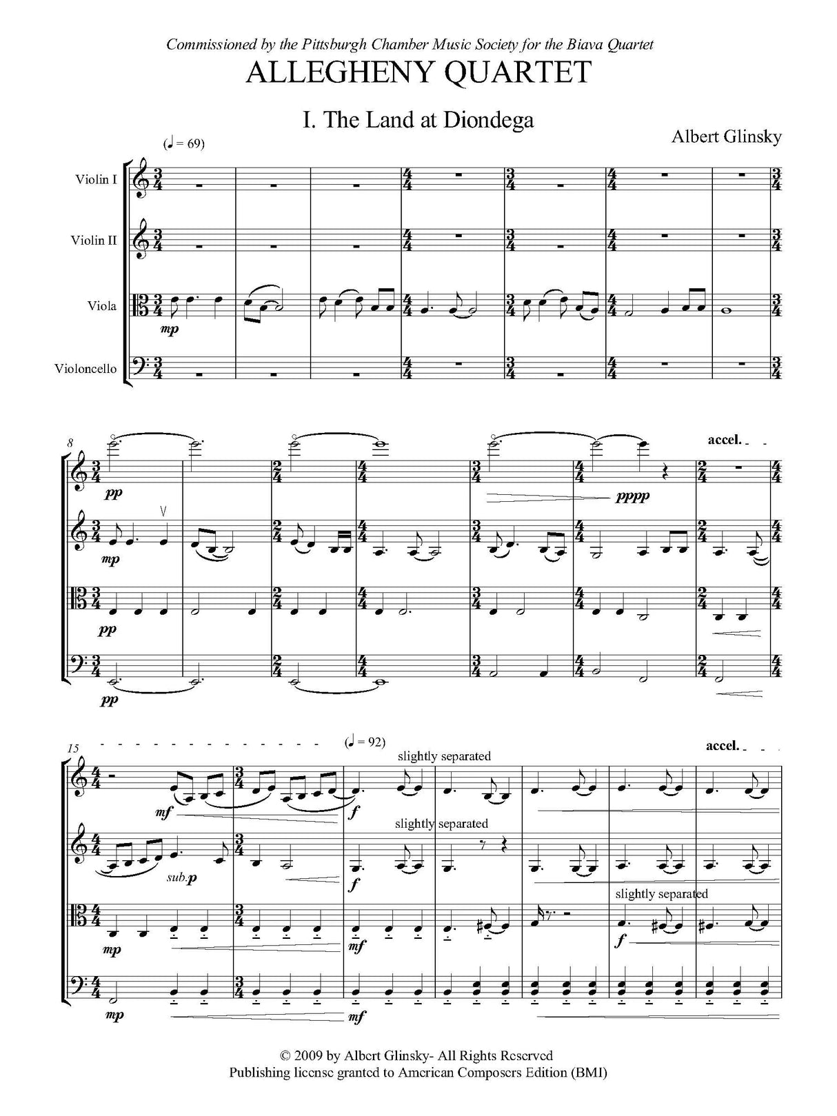 Glinsky: Allegheny Quartet