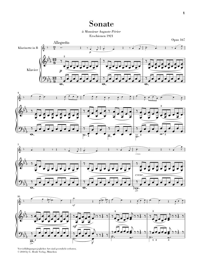 Saint-Saëns: Clarinet Sonata, Op. 167