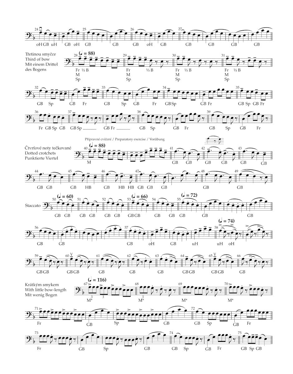 Ševčík: School of Bowing Technique, Op. 2 - Sections 1 and 2 (arr. for cello)