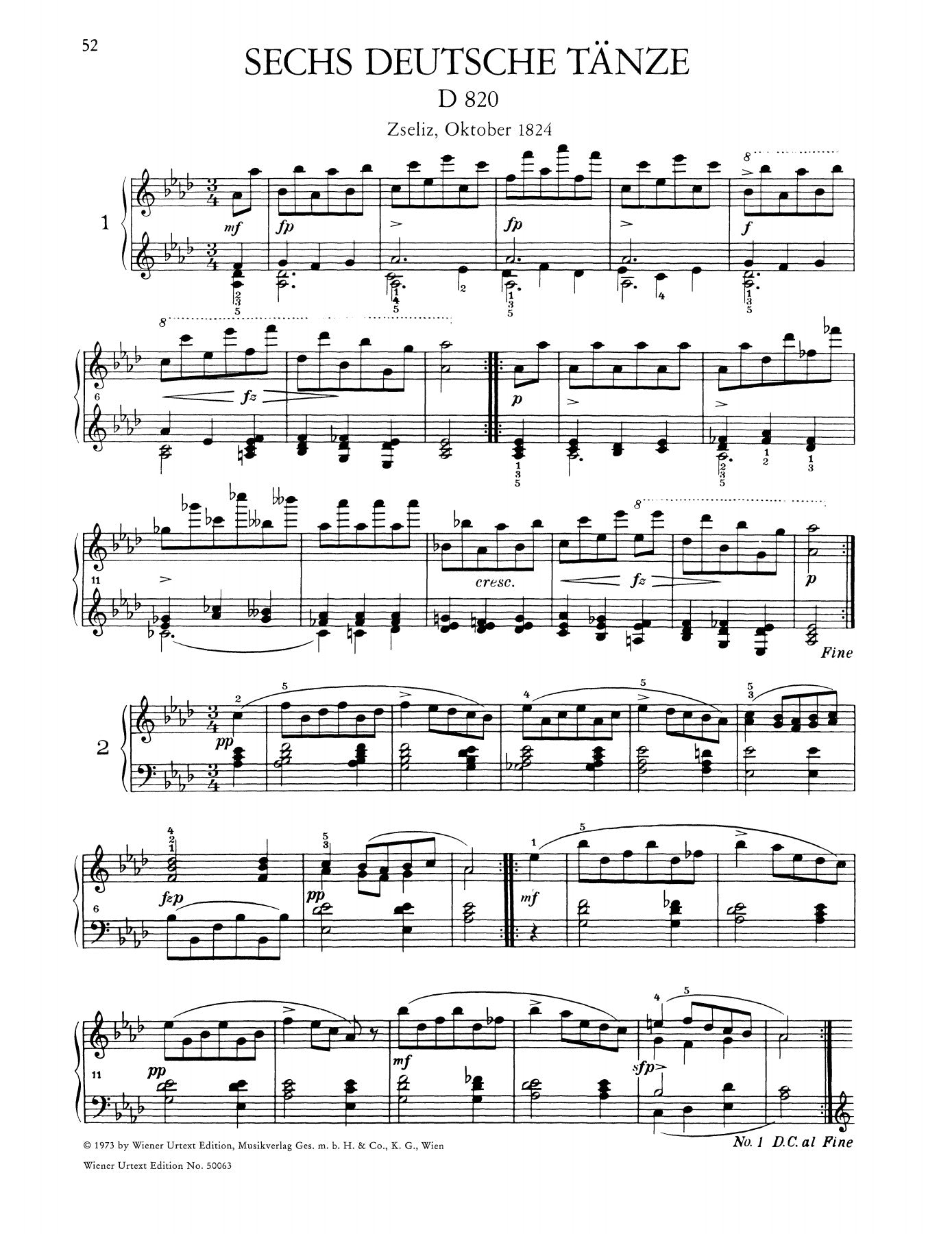 Schubert: Selected Waltzes and German Dances – Ficks Music