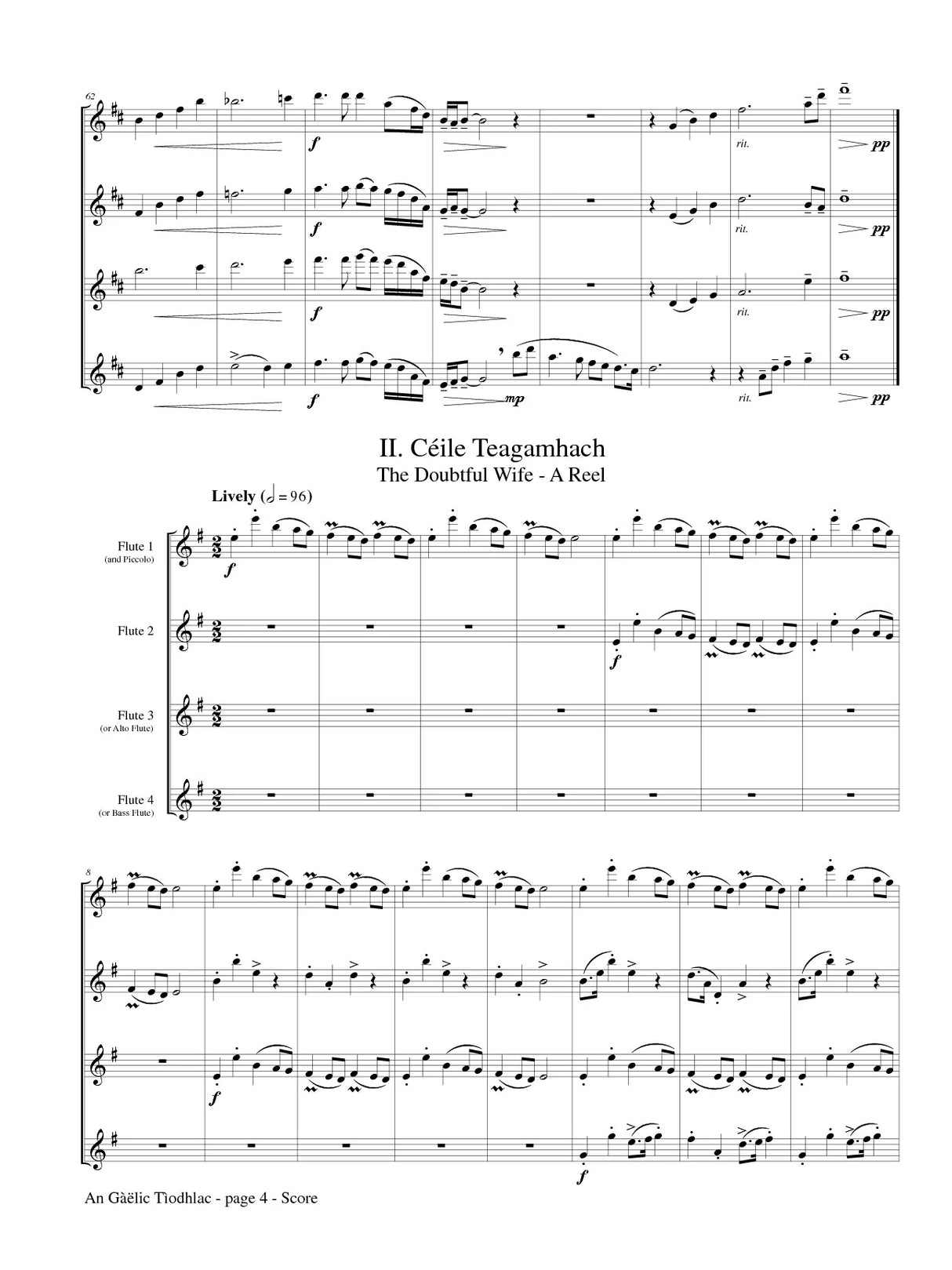 McMichael: A Gaelic Offering for Flute Quartet