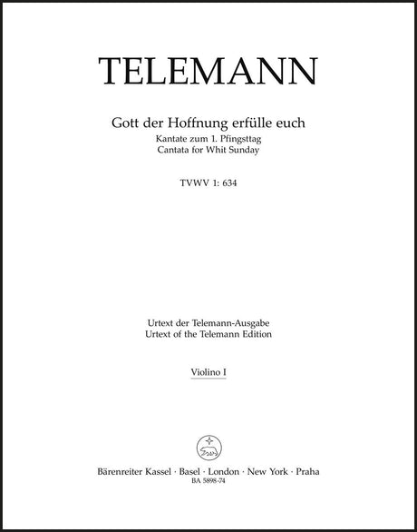 Telemann: Gott der Hoffnung erfülle euch, TWV 1:634