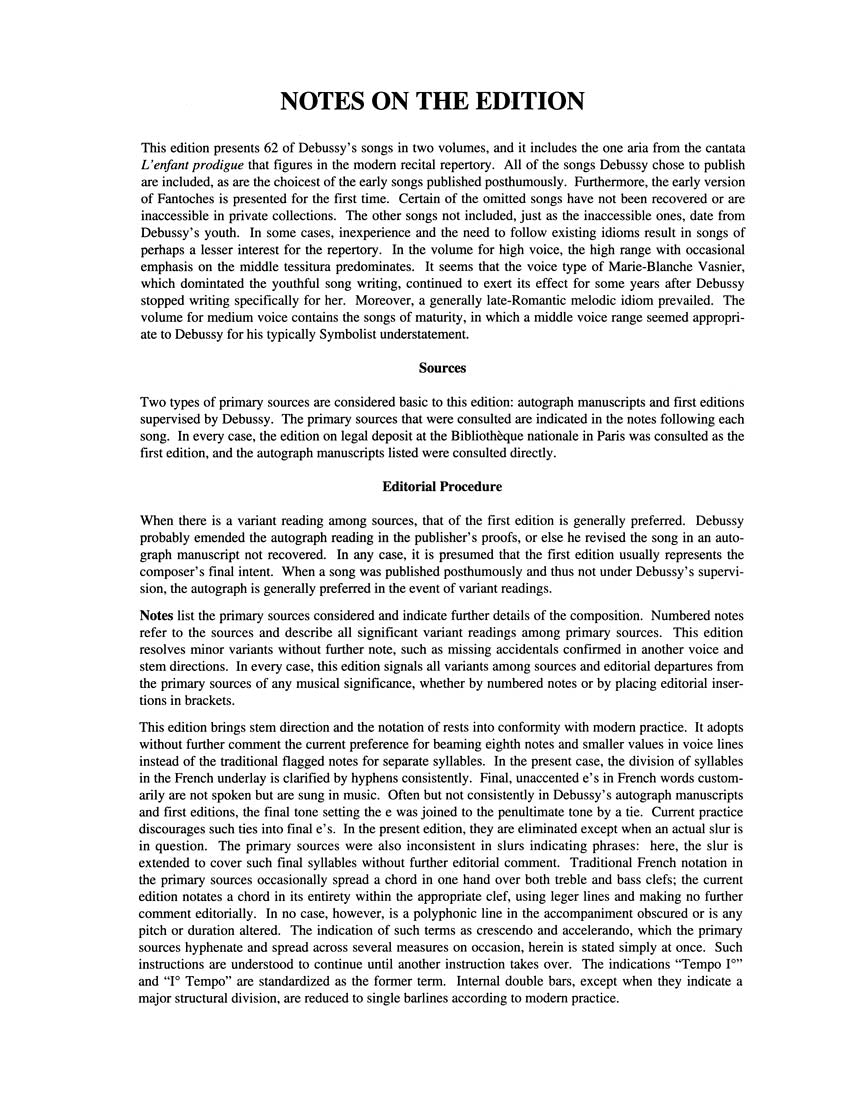 Songs of Claude Debussy – Volume 1 (High Voice)