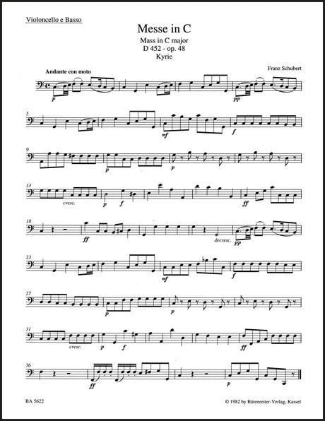 Schubert: Mass in C Major, D 452, Op. 48