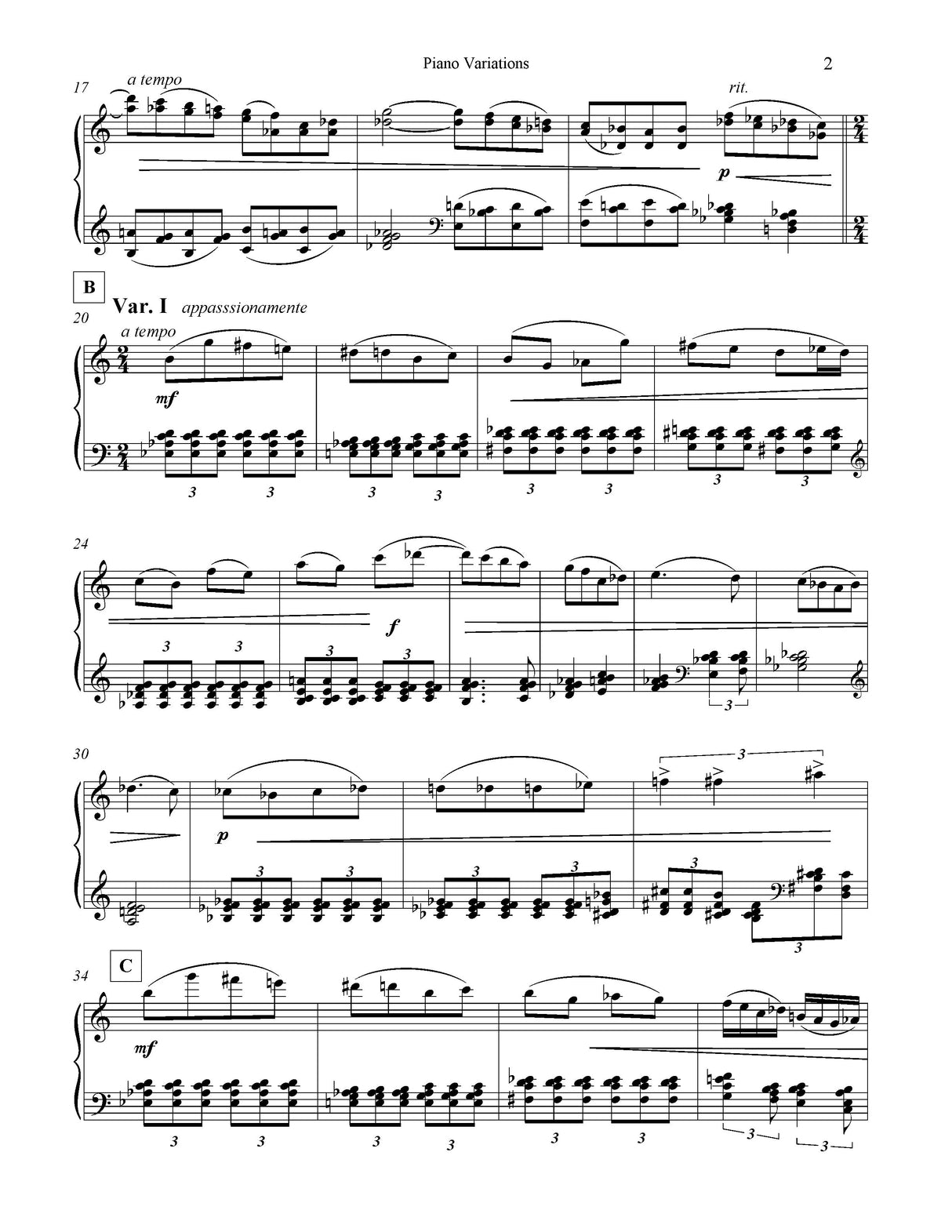 D. Richardson: Piano Variations - Book 1