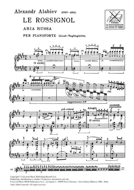 Liszt: Le rossignol, S. 250/1 (after Alabiev's Le rossignol)