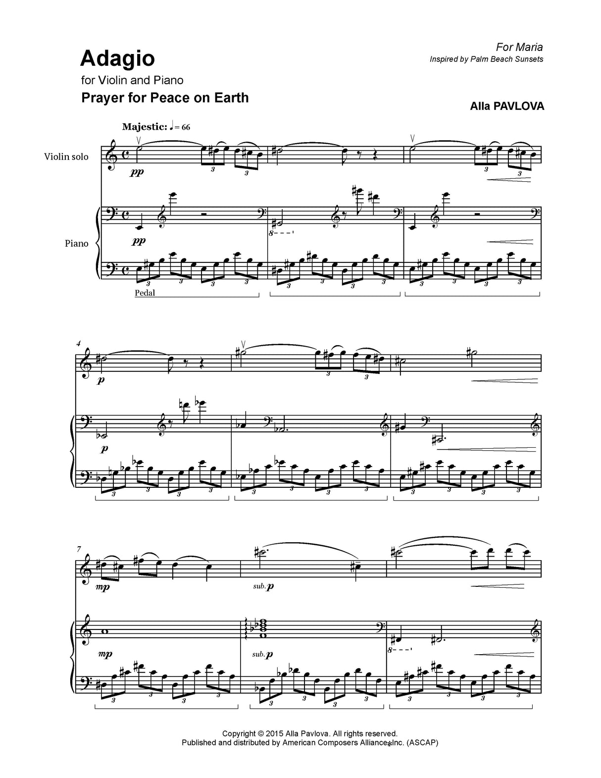 Pavlova: Adagio for Violin and Piano