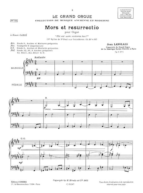 Langlais: Paraphrases grégoriennes, Op. 5