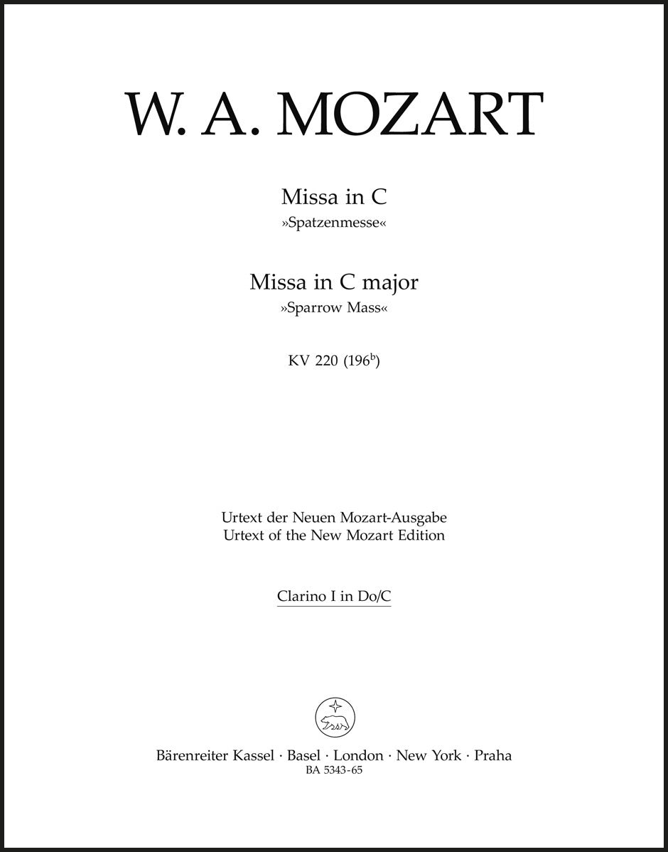 Mozart: Missa in C Major, K. 220 (196b)