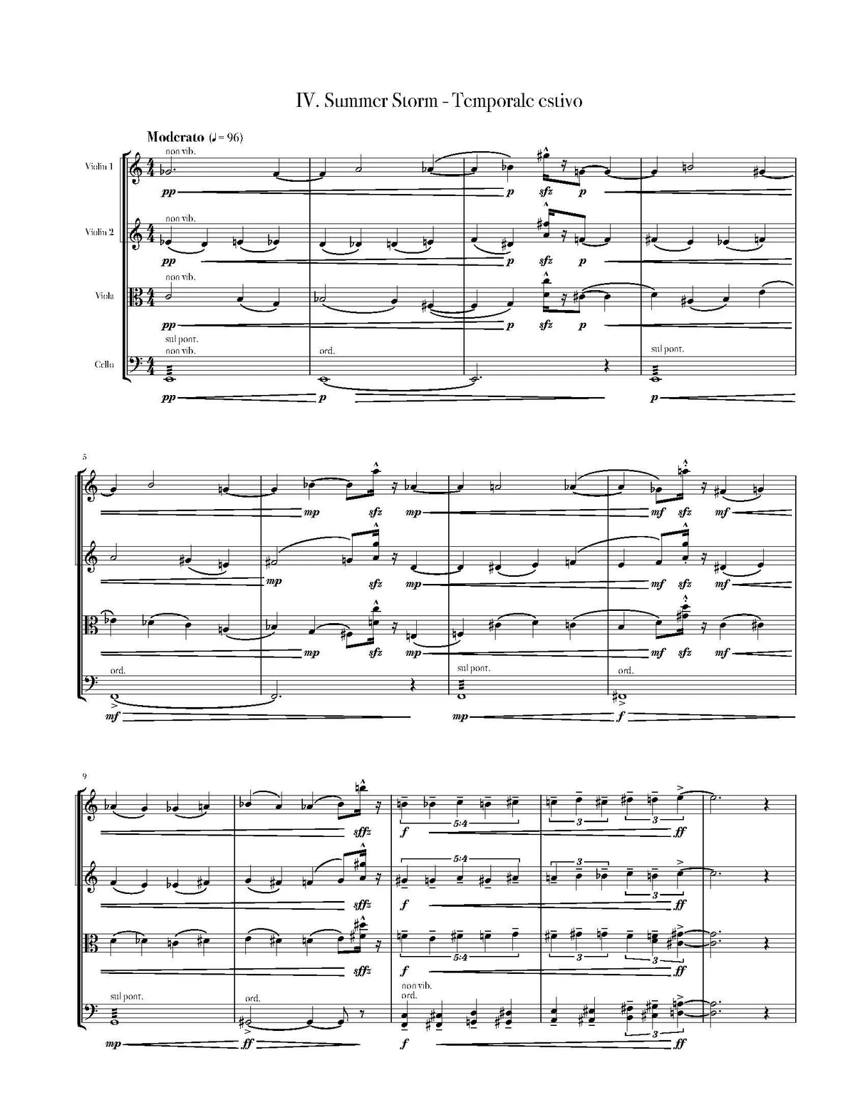 Miller: String Quartet No. 4 ("La Vestigia dell' Estate")