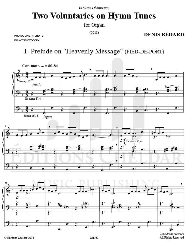 Bédard: 2 Voluntaries on Hymn Tunes