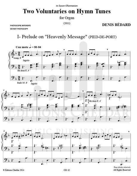 Bédard: 2 Voluntaries on Hymn Tunes