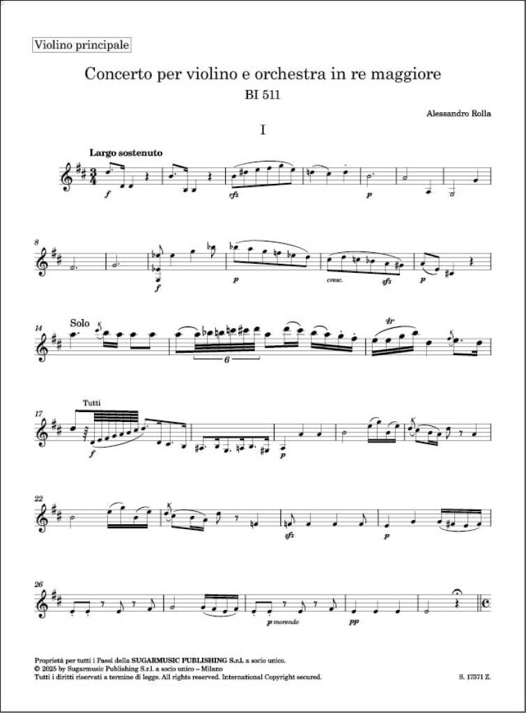 Rolla: Violin Concerto in D Major, BI 511