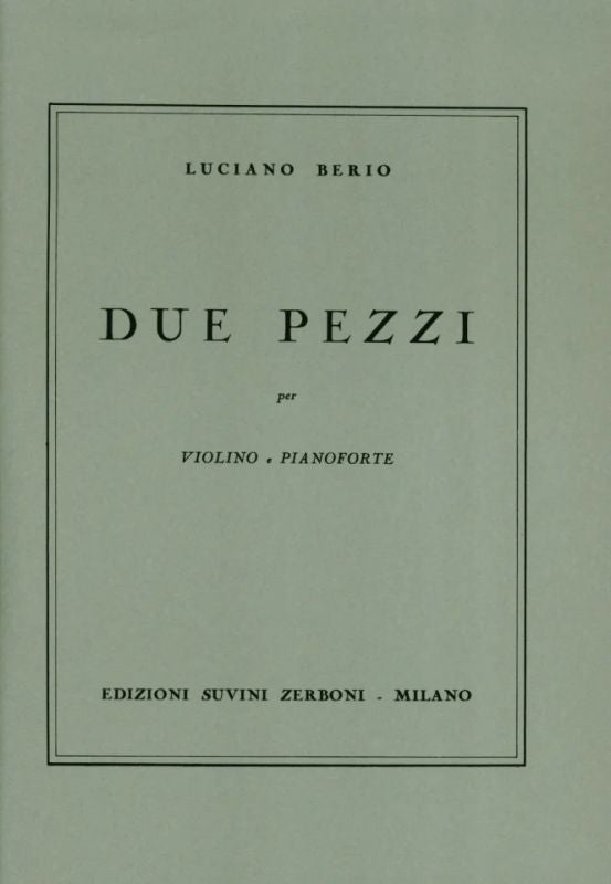 Sheet music composed by Luciano Berio (1925-2003) – Ficks Music
