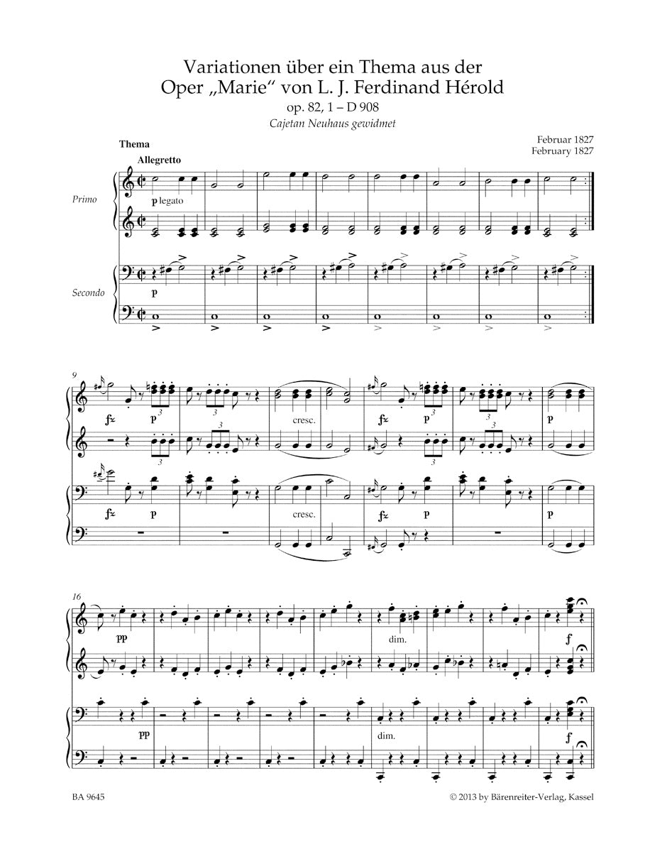 Schubert: Works for Piano Duet - Volume 3 – Ficks Music