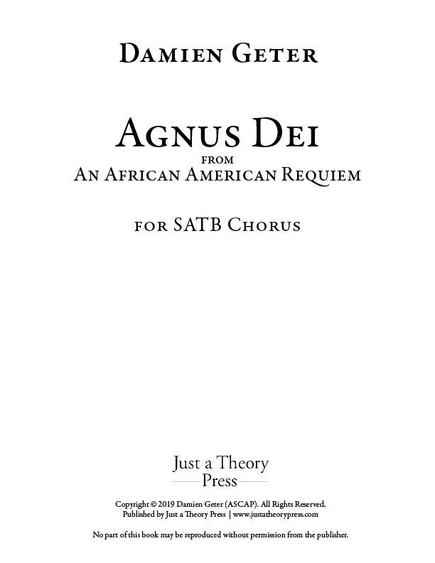 Geter: Agnus Dei from "An African American Requiem"