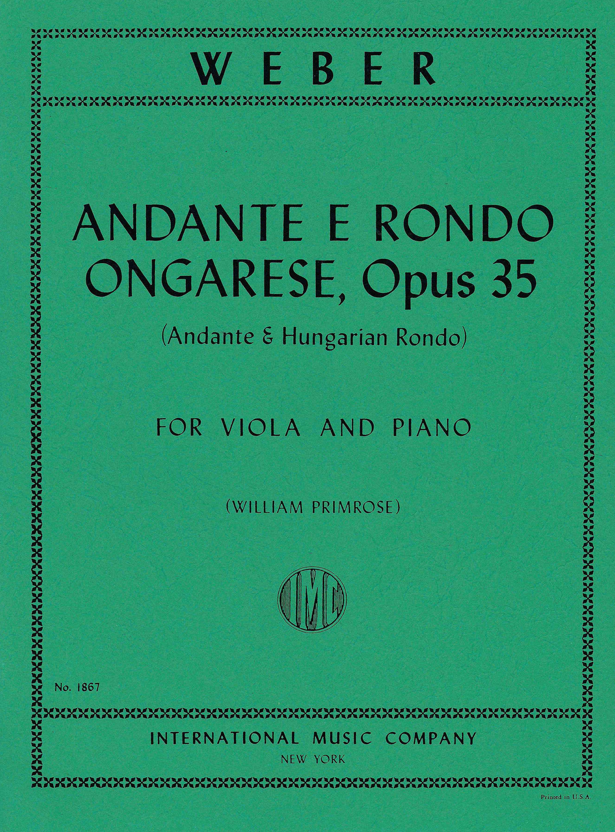 Weber: Andante & Rondo Ongarese, Op. 35