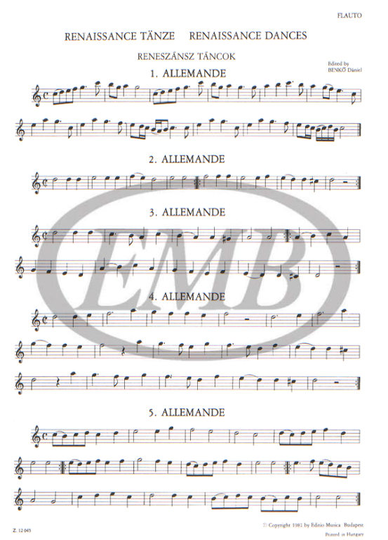 Renissance Dances for Flute & Guitar