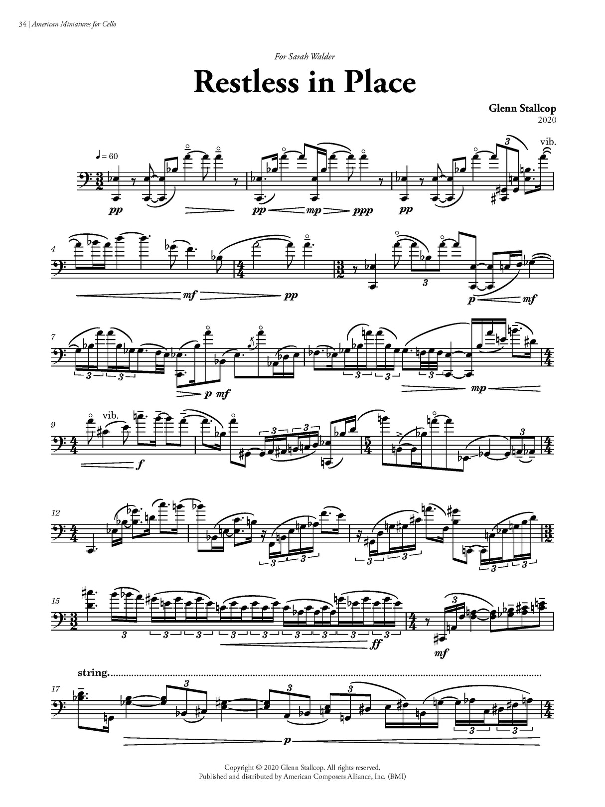 American Miniatures for Cello