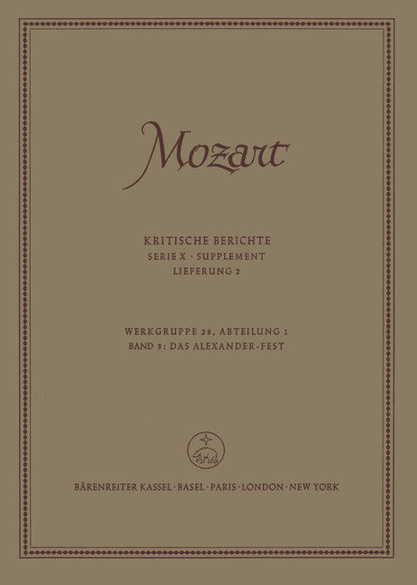 Handel-Mozart: Alexander's Feast, K. 591