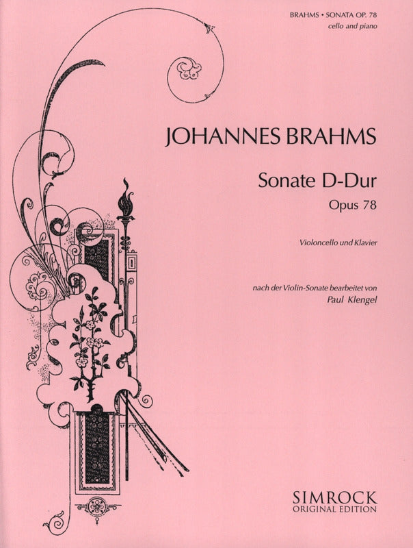 ブラームス 楽譜セット　ソナタ　Op.78　120　ピアノ曲集　洋書 Brahms: Sonata in D Major, Op. 78 (arr. for cello & piano) – Ficks