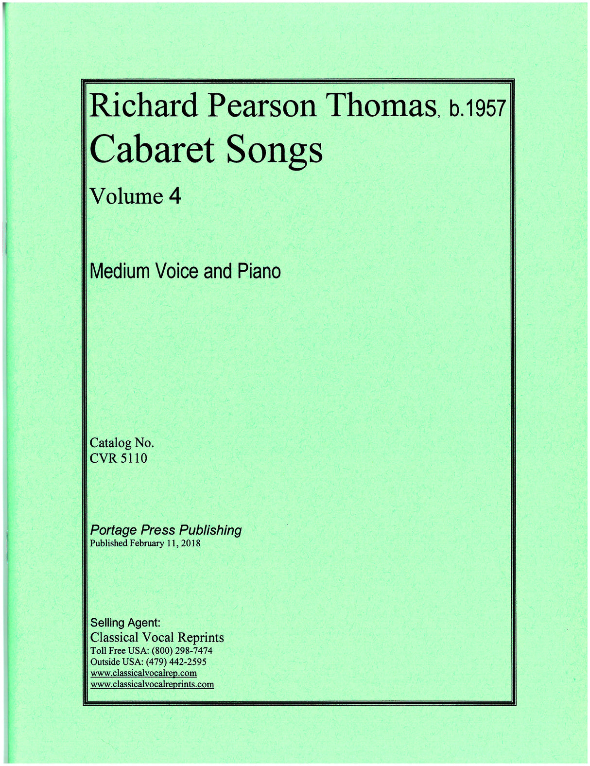 Thomas: Cabaret Songs - Volume 4
