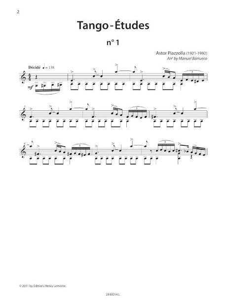 Piazzolla: Tango Etudes (for guitar)