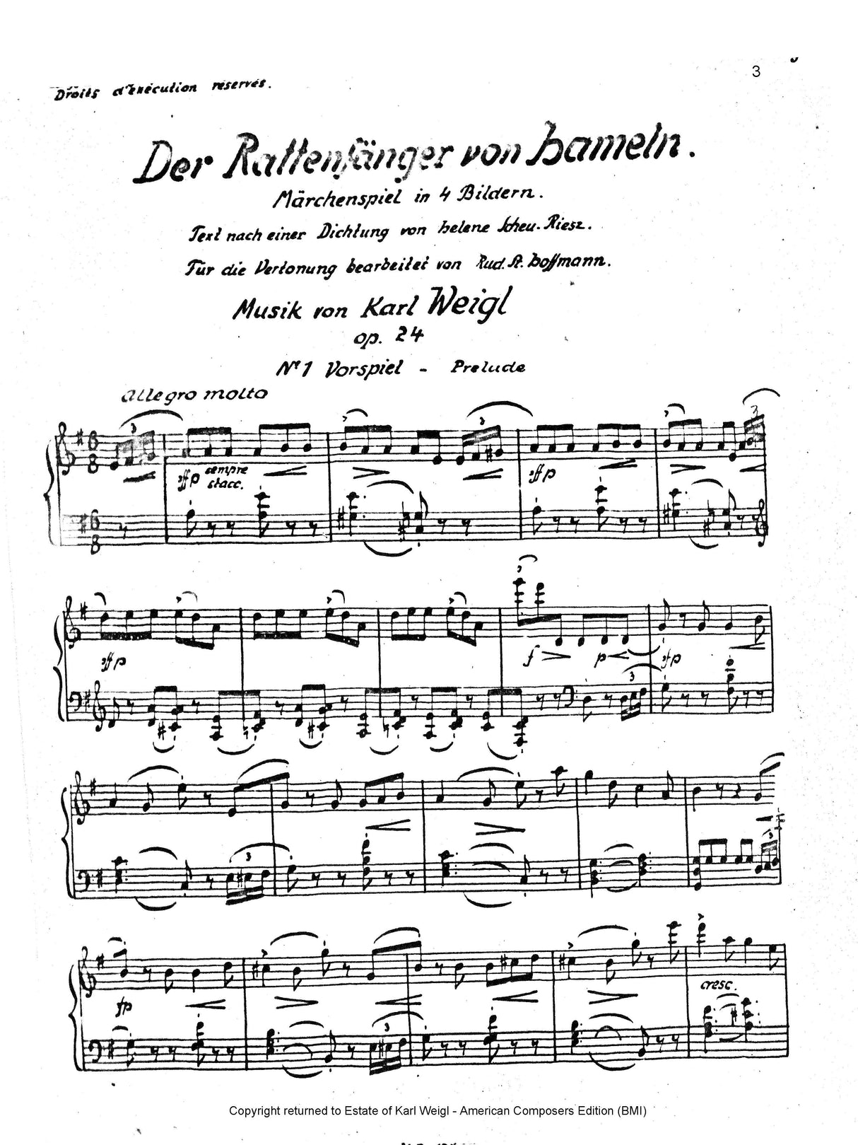 Weigl: The Pied Piper, Op. 24