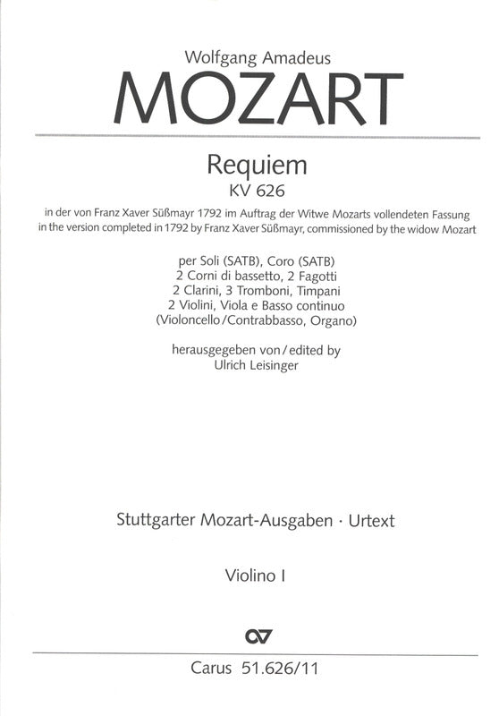 Mozart: Requiem, K. 626 (completed by Süssmayr)