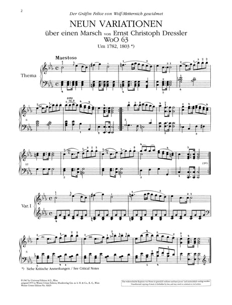 Beethoven: Variations for Piano - Volume 2