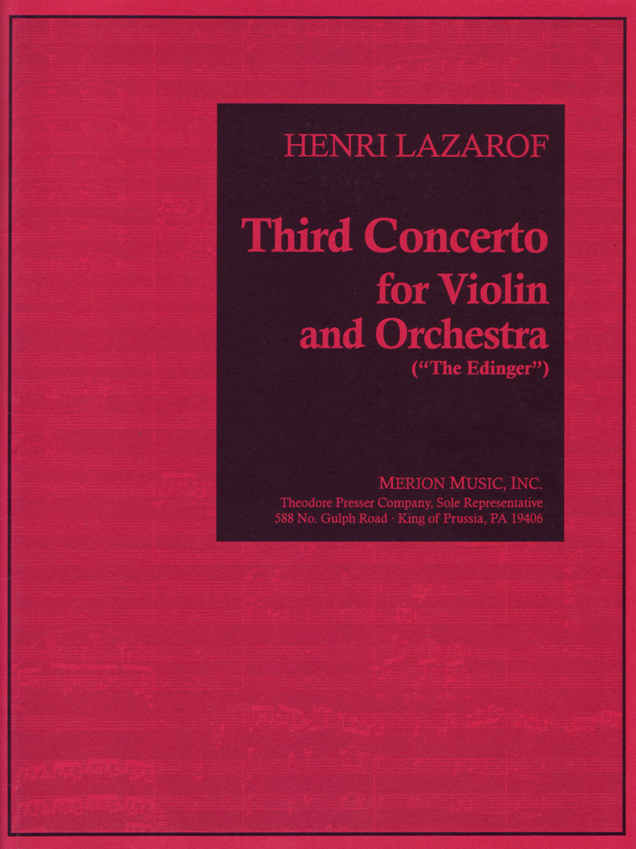 Lazarof: Violin Concerto No. 3