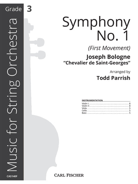 Saint-Georges: 1st Movement from Symphony in G Major, Op. 11, No. 1 (arr. for string orchestra)