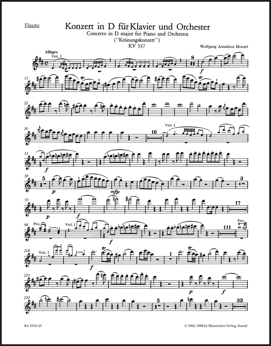 Mozart: Piano Concerto No. 26 in D Major, K. 537 – Ficks Music