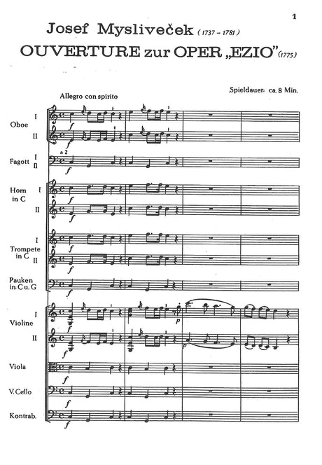 Mysliveček: Ezio Overture