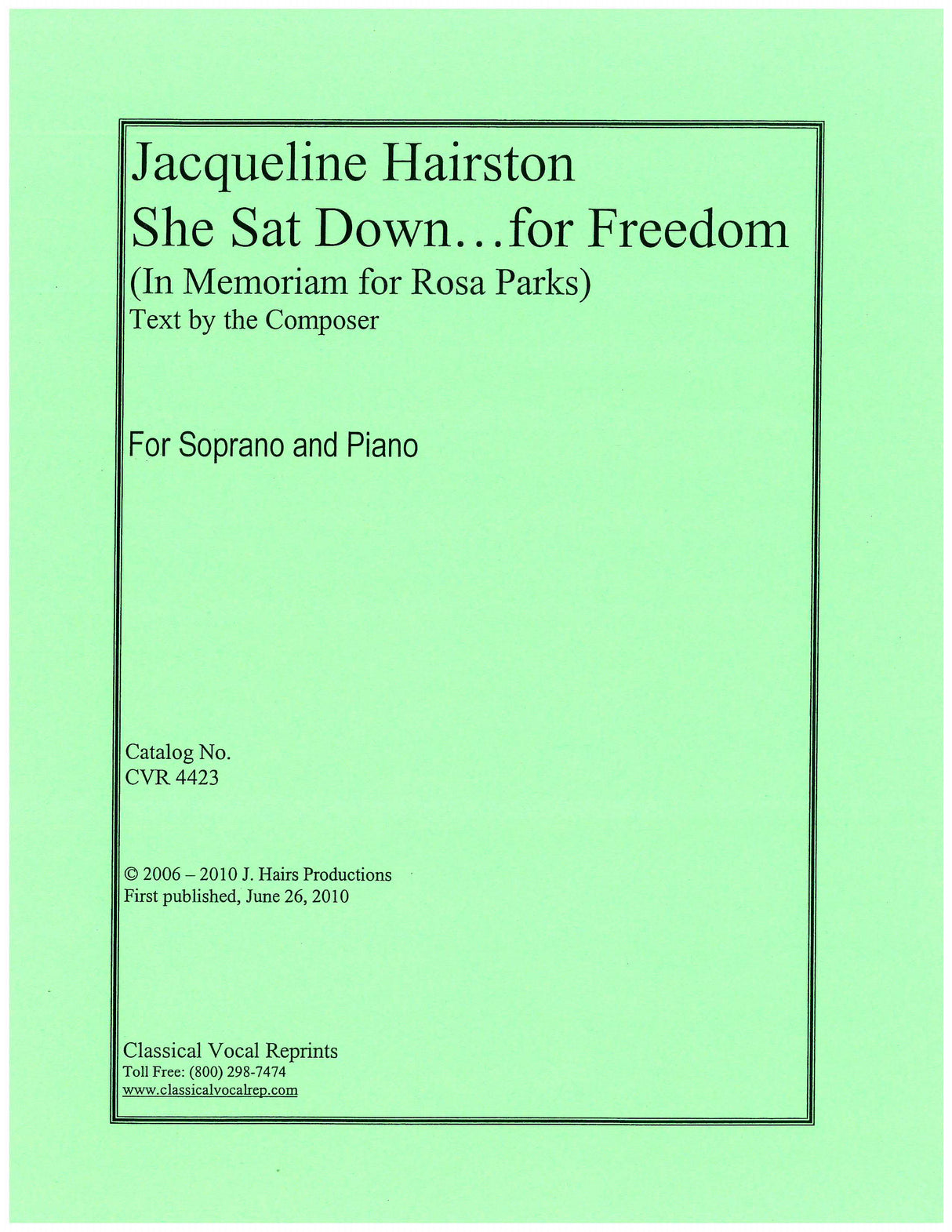 Hairston: She Sat Down...for Freedom