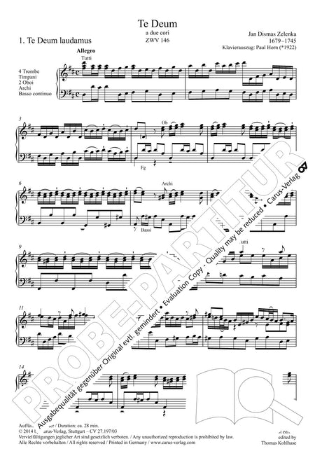 Zelenka: Te Deum in D Major, ZWV 146