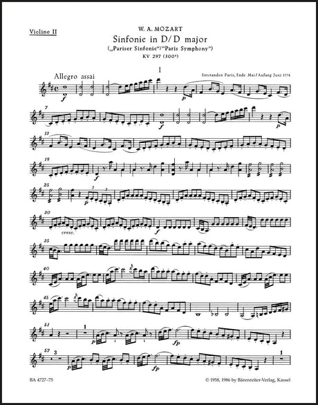 Mozart: Symphony No. 31 in D Major, K. 297 (300a)