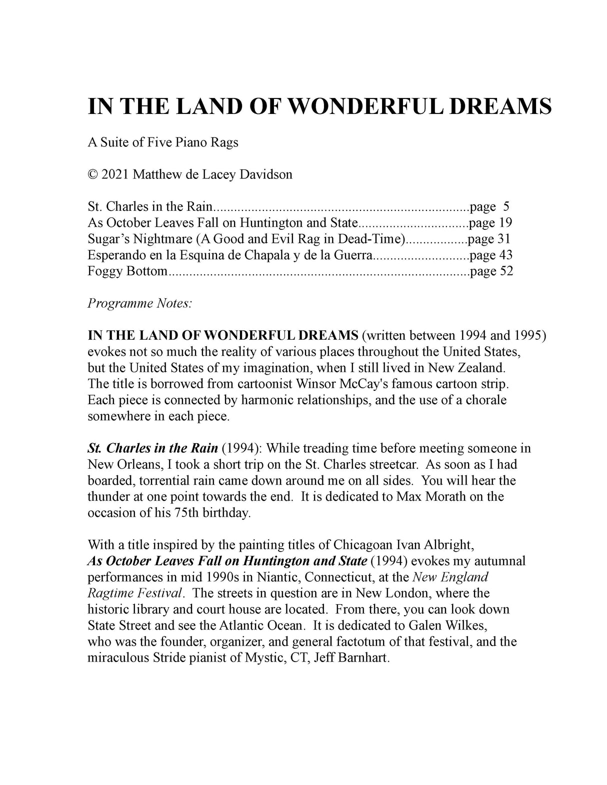Davidson: In the Land of Wonderful Dreams